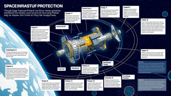 Space infrastructure protection: illustrative diagram with labeled elements.