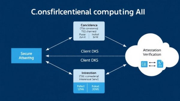 Confidential computing AI process diagram with secure channel.