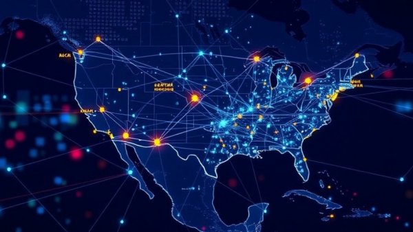 Map illustrating data center power management connections.