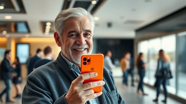 Man displays new smartphone, highlighting iPhone 18 Pro features.