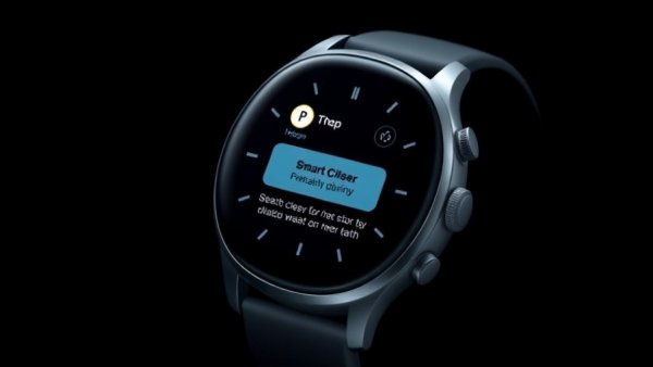 Sleek smartwatch with notification displaying new consumer technology.