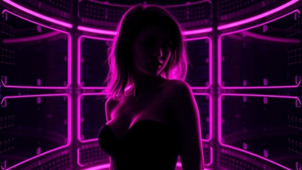 Neon silhouette illustrating privacy and cybersecurity themes.