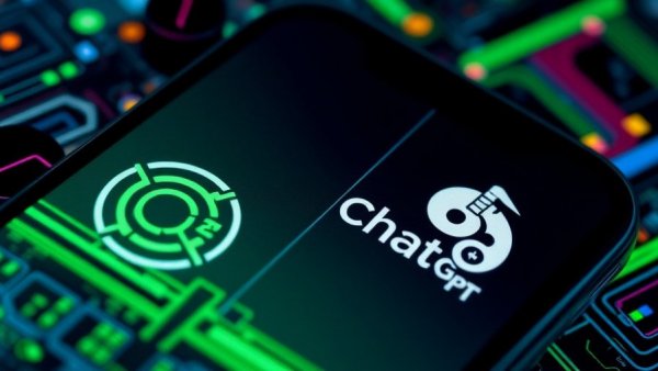 OpenAI and ChatGPT logos on a smartphone screen, OpenAI trademark EU