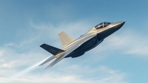 F-35 jet flying, Pentagon F-35 report, clear sky background.