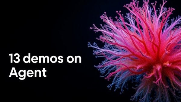 Colorful mesh design with text on dark background for Gemini Enterprise Agent Platform Demos.
