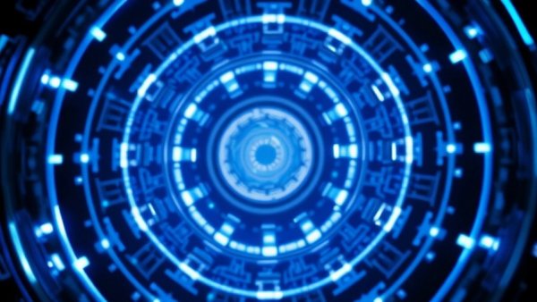 Futuristic glowing pattern with blue electric lines.