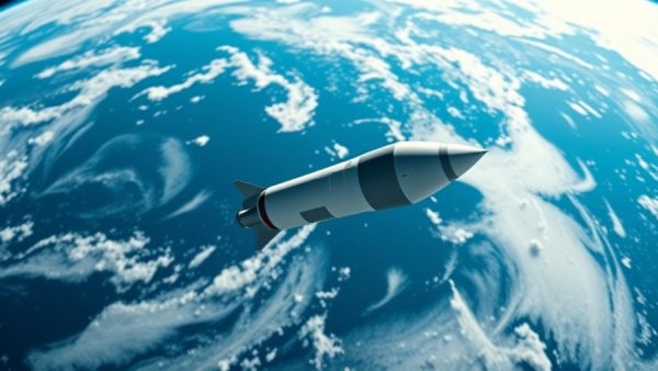 SpaceX Flight 13 rocket in orbit above Earth.