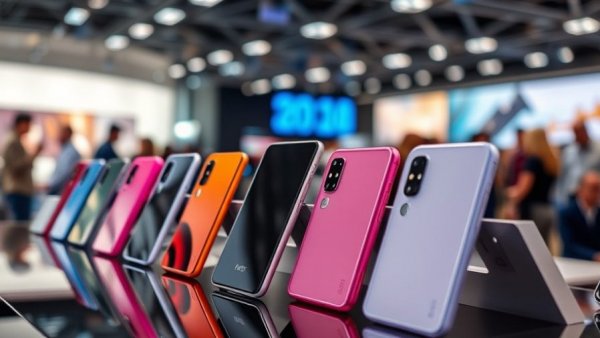 Sleek iPhones displayed at iPhone 18 Pro launch event