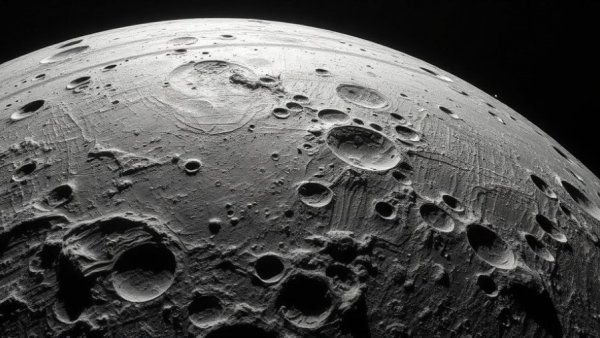 Craters on lunar surface indicating space debris risks for lunar bases.