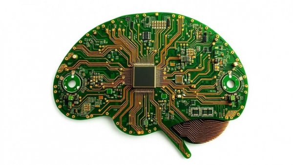 Circuit board brain symbolizing life after AI involvement
