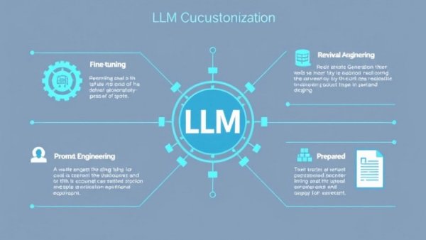 Informative graphic on LLM customization services details with icons.