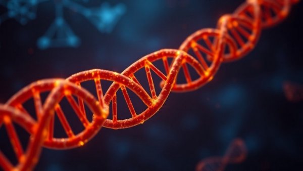 AI decodes DNA initiator sequences depicted in vibrant 3D structure.