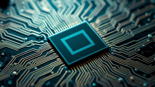 Artistic microchip illustration symbolizing fruit fly-inspired algorithm.