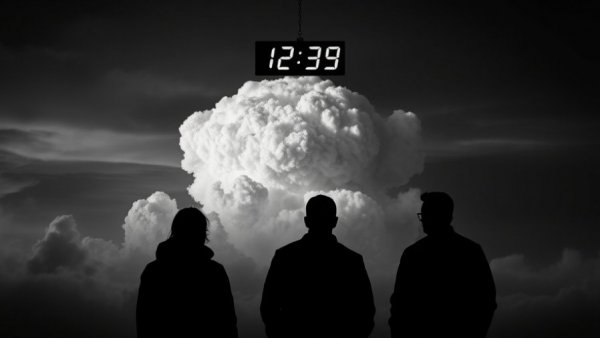 Countdown to cybersecurity crisis represented by dramatic scene.