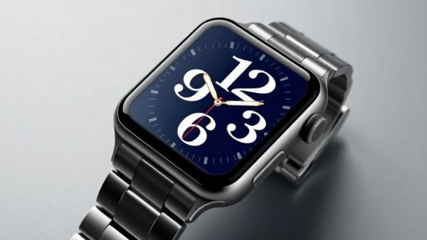 Stainless steel Apple Watch displaying blue Hermes face, highlighting privacy features.