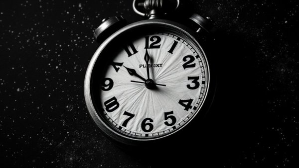 Torn clock face with stars, concept of time and space.