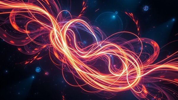 Abstract visualization of dark matter research in space.
