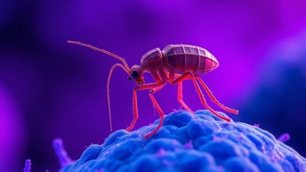AI-guided phage therapy visual with bacteriophage on bacterium.