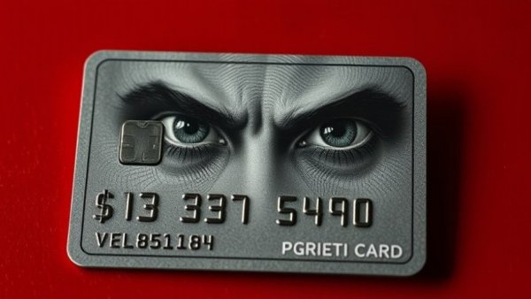 Surreal depiction of credit card symbolizing old-school scams.