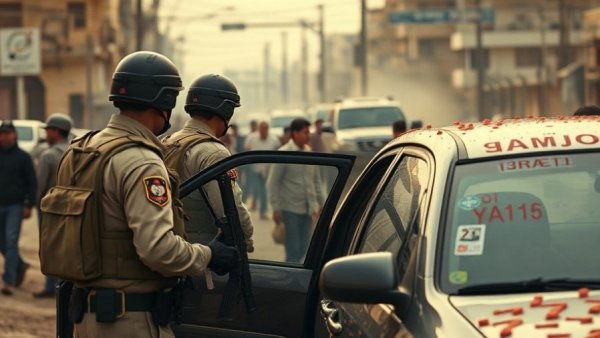 Israeli soldiers inspecting a car at a checkpoint