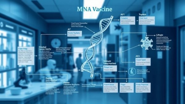 Illustration showing mRNA vaccine technology process