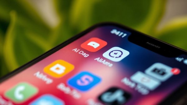 Smartphone with AI apps, leafy background, learning strategy that makes AI work for you