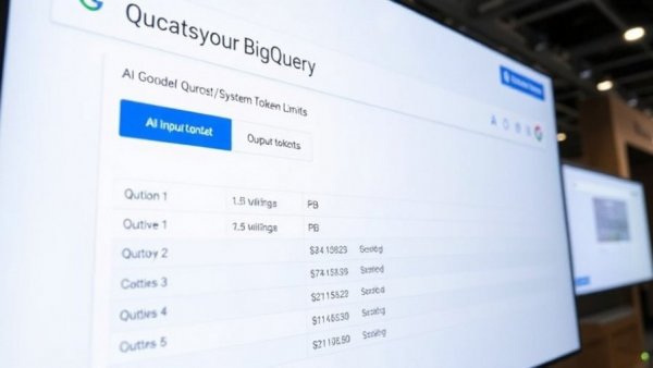 AI cost management in BigQuery interface displaying quota details.