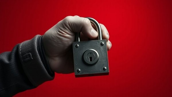 Hand gripping a padlock representing encryption and privacy.