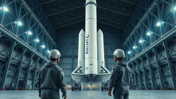 Engineers pointing at rocket depicting opportunities in space innovation