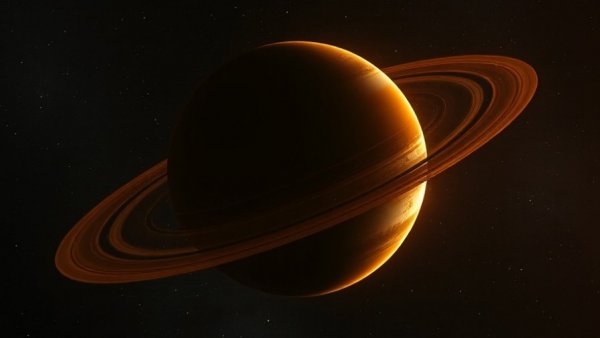 Massive exoplanet orbiting a glowing star in space.