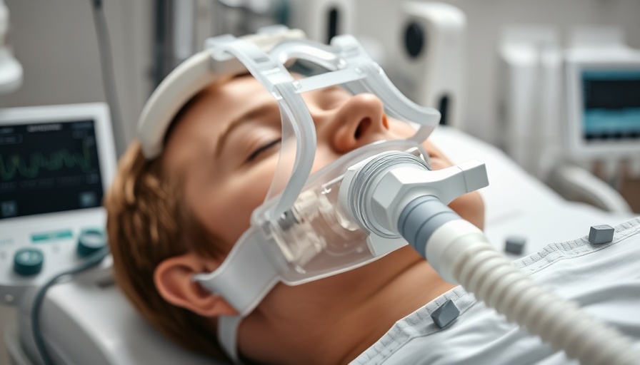 Close-up of CPAP machine in use, showing how CPAP machines work.