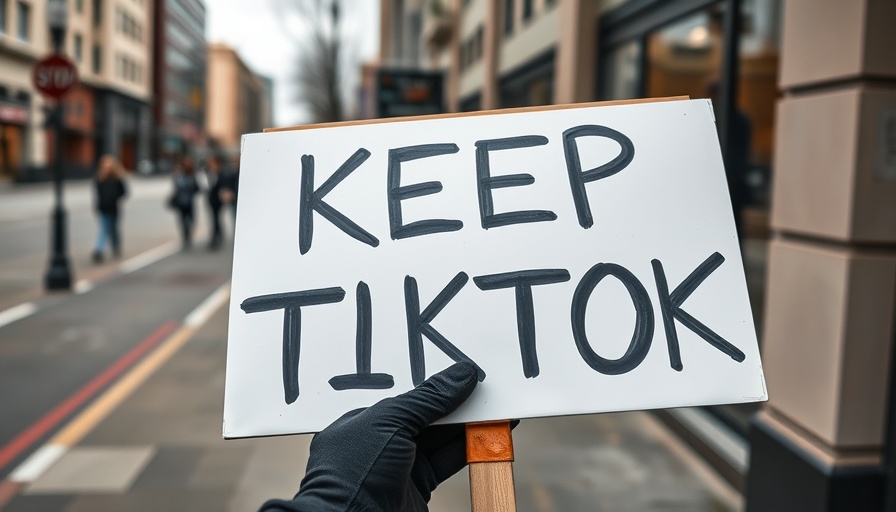 Protest sign reading 'KEEP TIKTOK' held by a person outdoors, consumer technology.