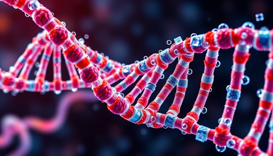 3D gene structure illustration showing DNA interaction.