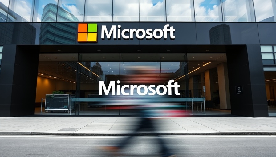 Microsoft storefront with blurred motion, bright logo.