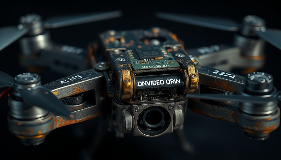 Damaged drone showing NVIDIA Jetson Orin chip, related to AI drones smuggling U.S. chips.