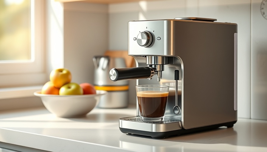 Sleek compact automatic espresso machine on counter.