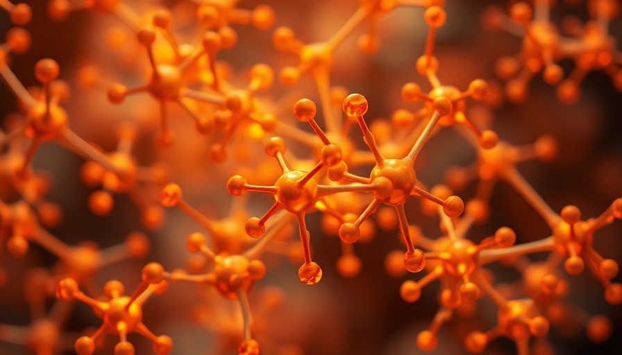 Abstract molecular structure representing quantum computing concepts.