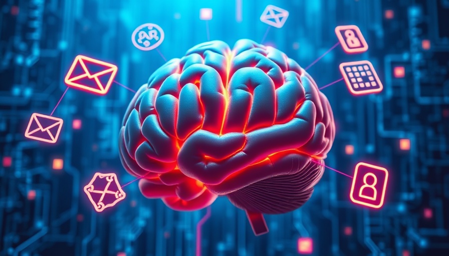 Illustration of a digital brain with AI symbols, representing AI agents and intelligent automation.