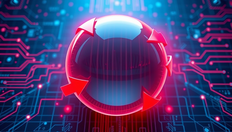 Futuristic quantum computing diagram with glowing elements.