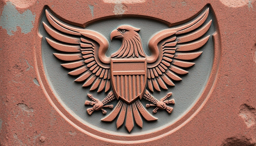 Federal cybersecurity breach symbolized by an American eagle emblem.