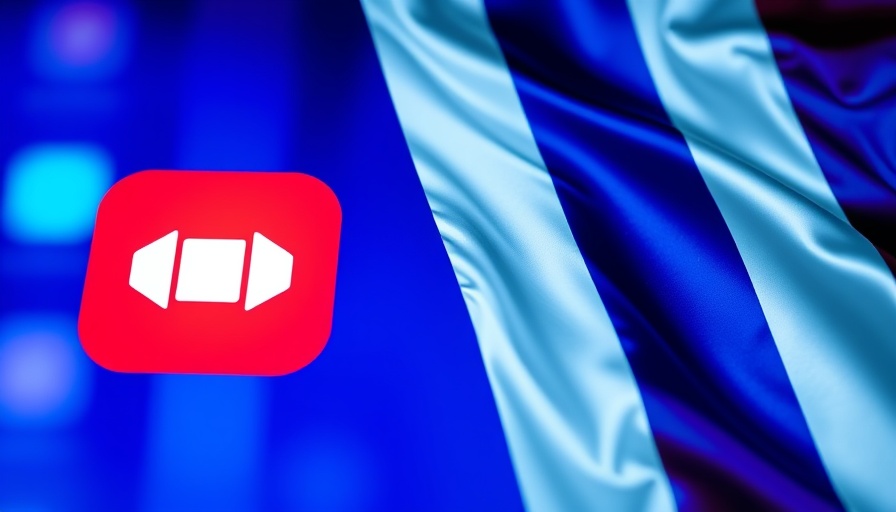 Symbolic digital app icon with flag representing encryption privacy rights.
