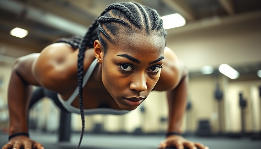 Push-up mistake: Woman performs push-up incorrectly in gym.