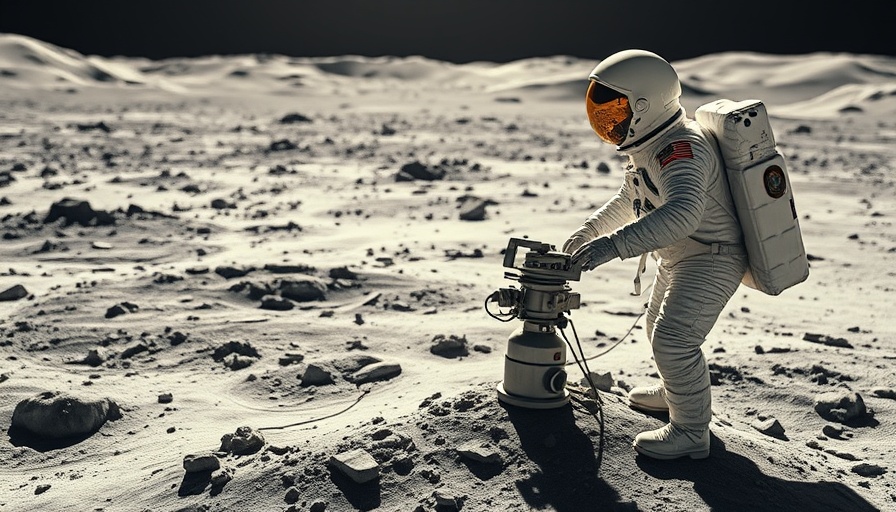 Astronaut exploring lunar surface during Apollo missions moon.