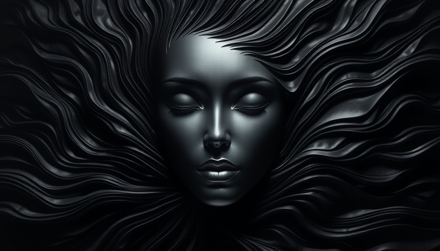 Abstract metallic face symbolizing awareness of nothing during sleep.