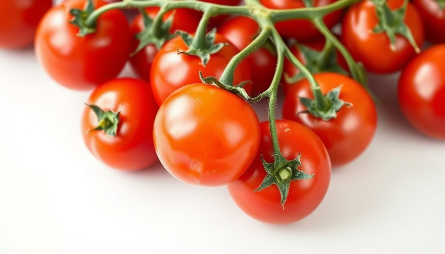 Close-up of disease-resistant tomato variety showing texture.