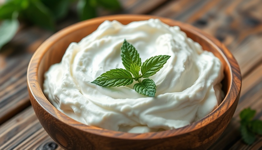 Creamy ricotta cheese in bowl, rustic wooden table close-up.