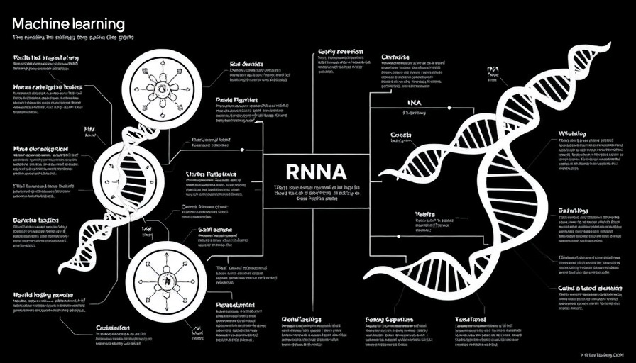 Analytical diagrams of RNA structures and AI tools in the dark genome context.