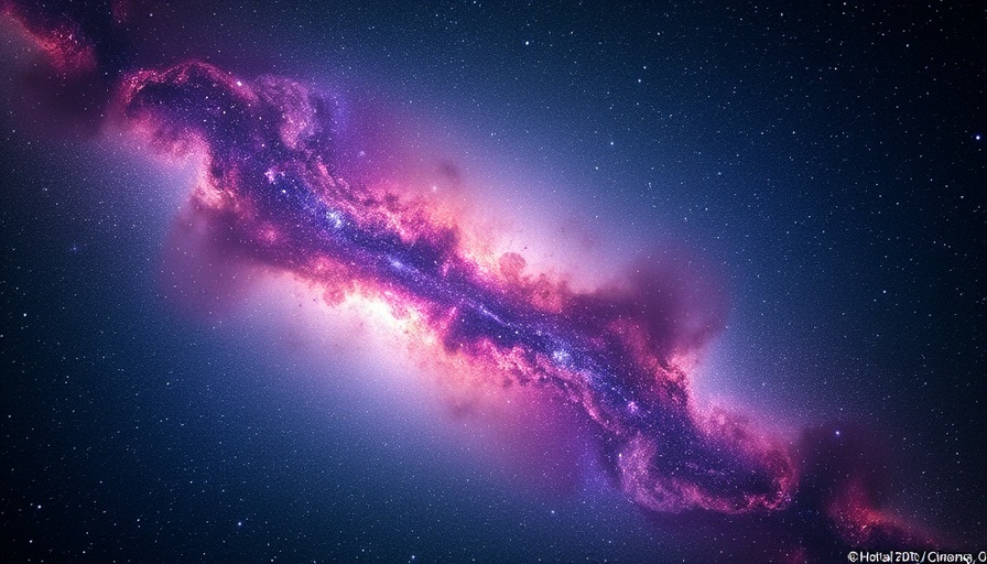 Massive binary stars in a cosmic scene with colorful nebulae.