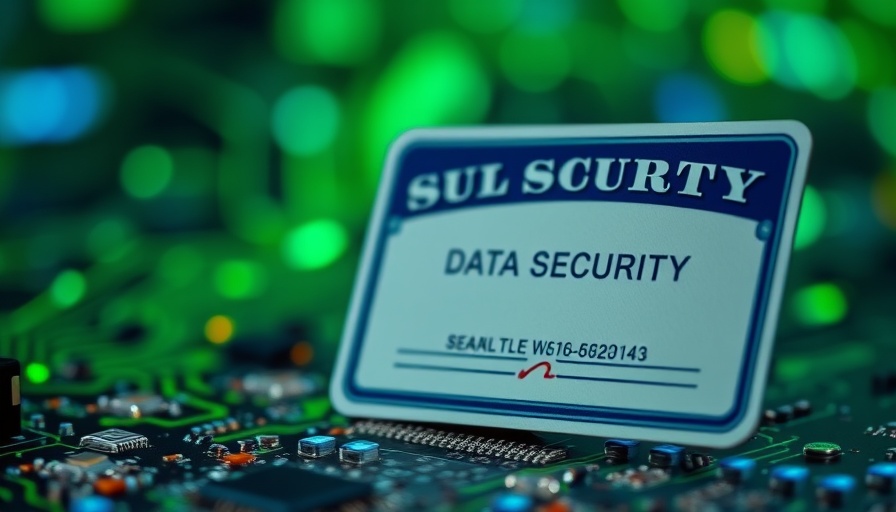 Social Security card with digital circuit board, symbolizing data vulnerability.
