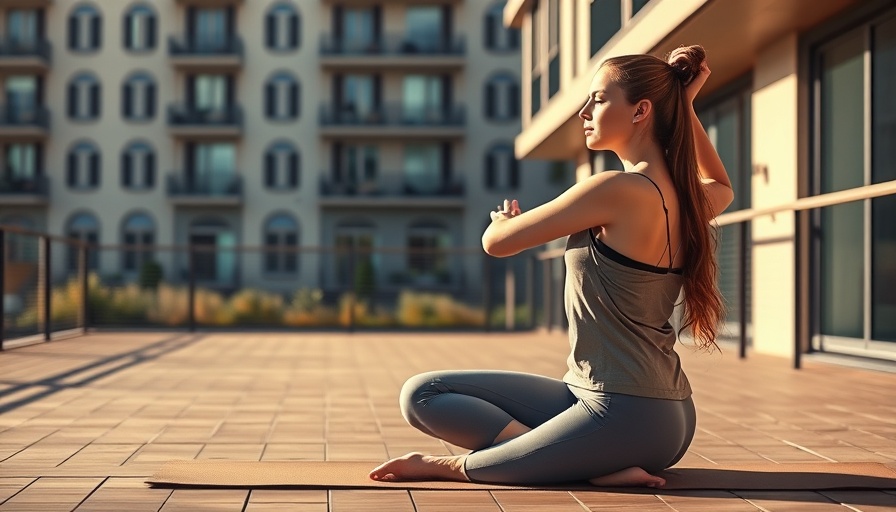 Woman practicing camel pose for tight hips and stiff spine outdoors.